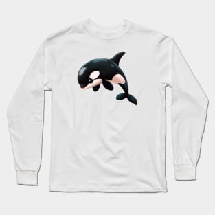 Cute Orca Drawing Long Sleeve T-Shirt